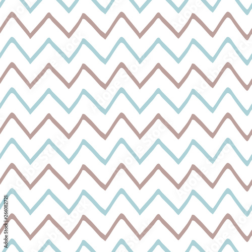 Baby boy blue seamless pattern zig zag ornament childish design Hand drawn simple textures background fabric vector