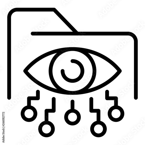 Folder eye network icon. Outline folder eye network vector icon for web design isolated on white background