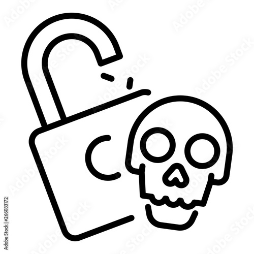Hacking system icon. Outline hacking system vector icon for web design isolated on white background
