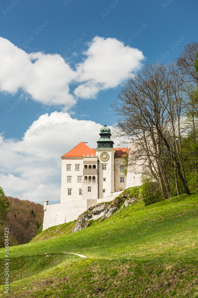 Historic castle Pieskowa Skala in Ojcow Park near Krakow in Poland