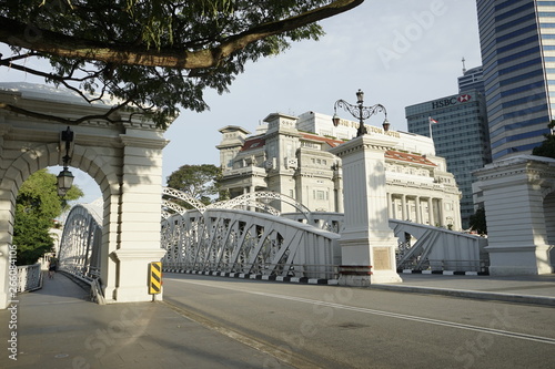 Photography The view of Anderson bridge near the Fullerton hotel at downtown of Singapore