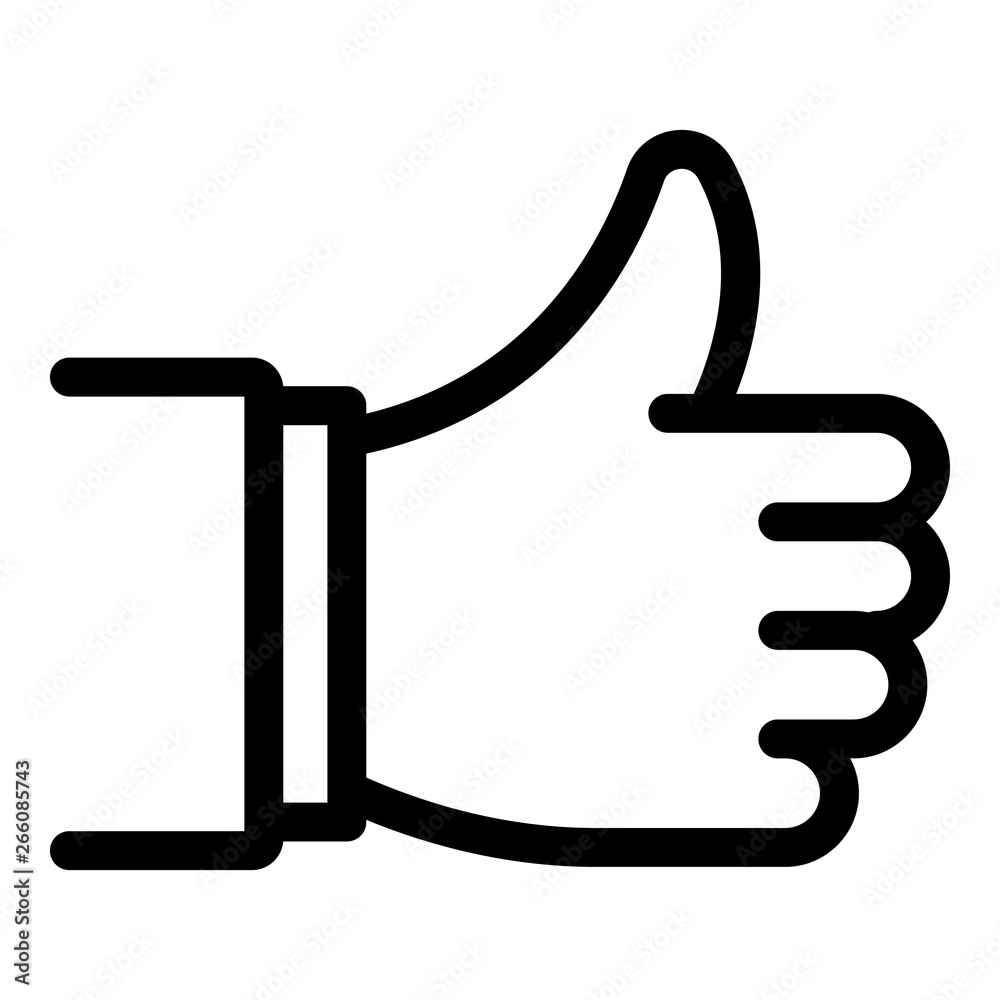 Thumb up icon. Outline thumb up vector icon for web design isolated on white background Thumb up icon. Outline thumb up vector icon for web design isolated on white background