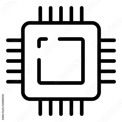 Microprocessor icon. Outline microprocessor vector icon for web design isolated on white background