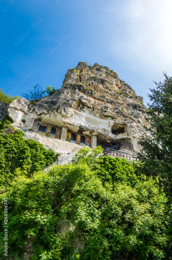 Amazing Basarabov Rock Monastery, Bulgaria. Basarbovo, the Monastery of Saint Dimitar Basarbowski is a Bulgarian orthodox cave monastery near city of Ruse