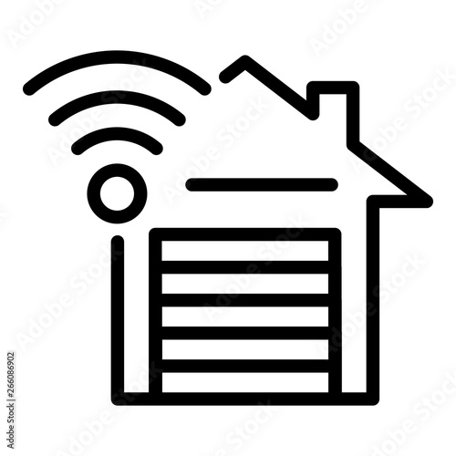 Garage doors control icon. Outline garage doors control vector icon for web design isolated on white background