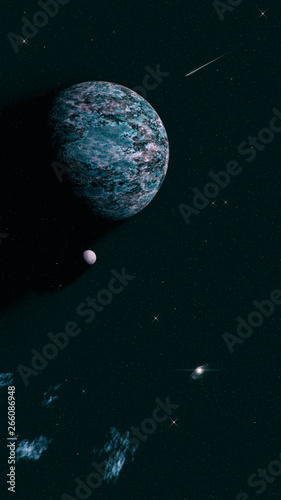 Fototapeta Naklejka Na Ścianę i Meble -  blue planet in outer space