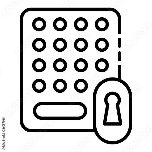 Electronic door lock icon. Outline Electronic door lock vector icon for web design isolated on white background