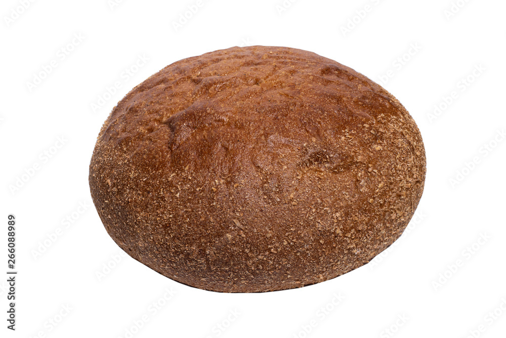 Fresh rye bread bread on white background