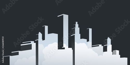 Metropolis - Colorful Urban Cityscape Silhouette, Vector Design 