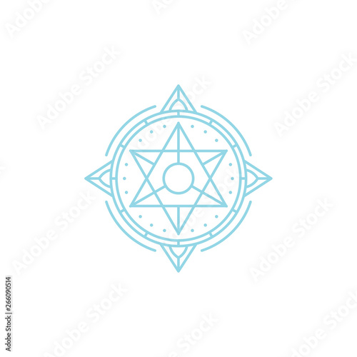 decorative compass vector logo design