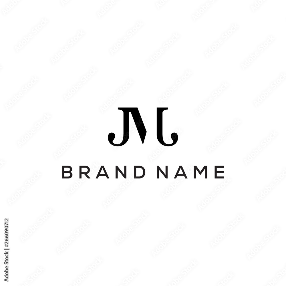 JM monogram letter logo design