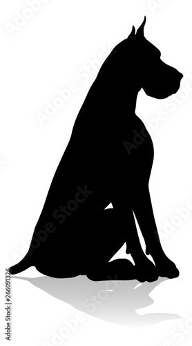 A detailed animal silhouette of a pet dog