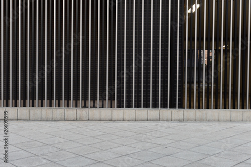 street wall background  Industrial background  empty grunge urban street with warehouse brick wall