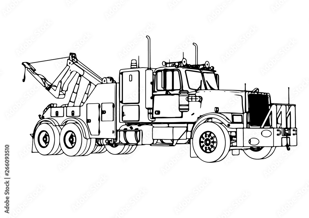 Fototapeta premium sketch road truck vector
