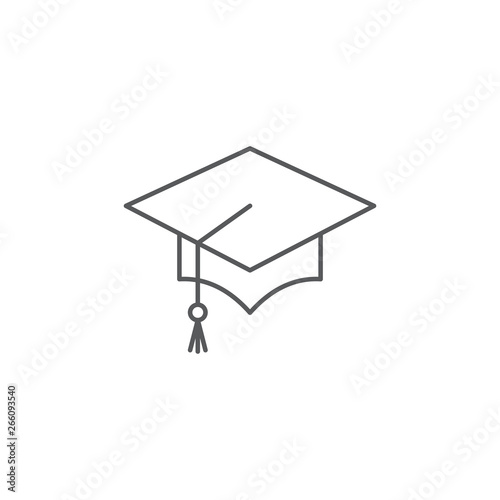 graduation cap vector icon concept, isolated on white background