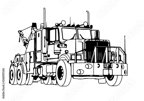 sketch road truck vector