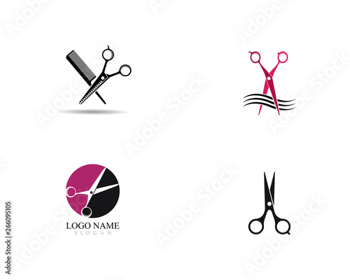 Scissors logo vector icon design 