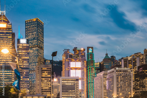 Hong Kong cityscape at night.