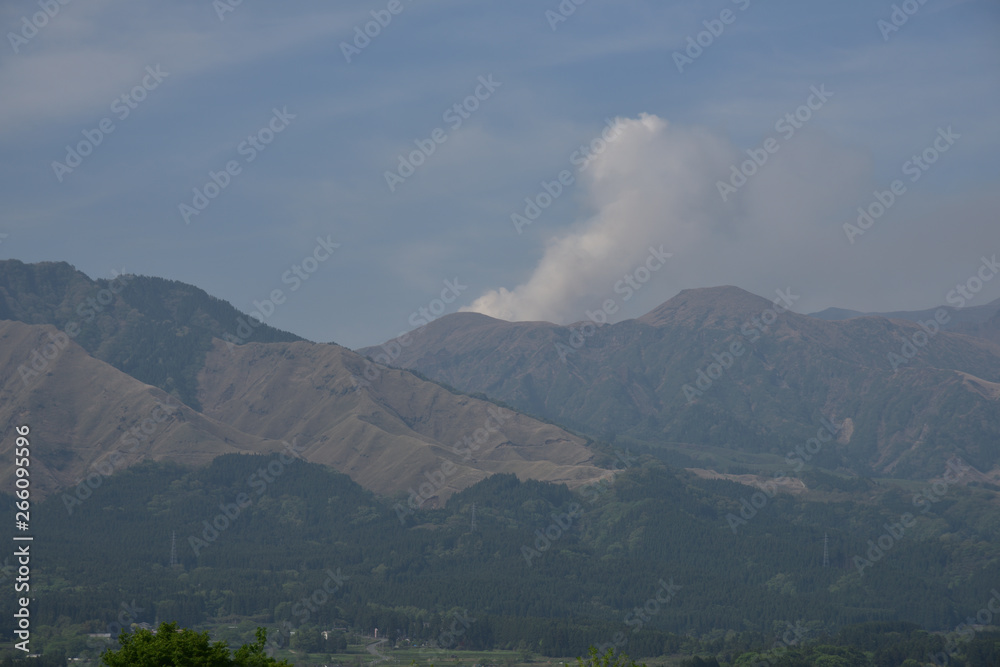 日本の阿蘇の大観峰の美しい景色