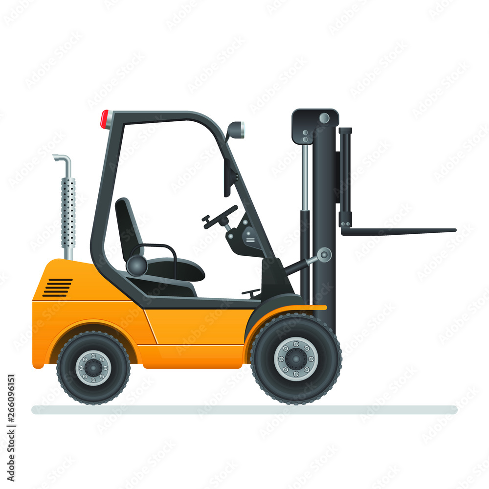 Forklift truck. Vector illustration isolated on white background.