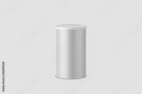 Cover metal round tin, round Tin Can mock-up.3D rendering.