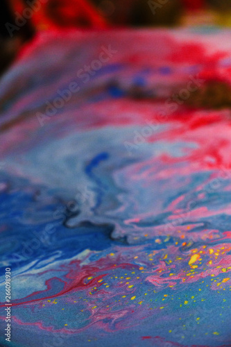 Acrylic, paint, abstract. Close-up of the painting. Colorful abstract painting background. 