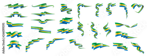 Gabon flag, vector illustration on a white background.