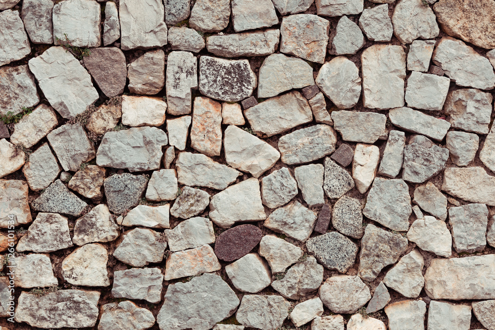 Fototapeta premium Rustic vintage wall of uneven stones