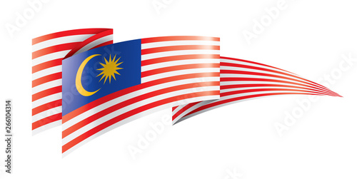 Malaysia flag, vector illustration on a white background.