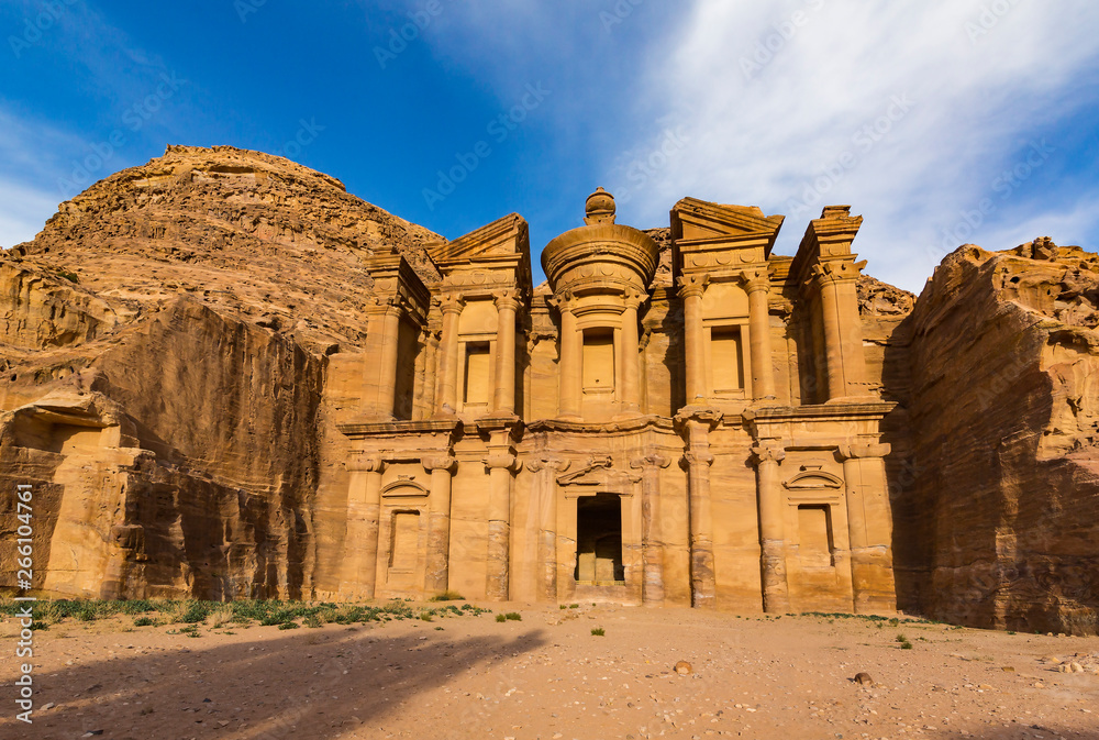 Ancient abandoned rock city of Petra in Jordan tourist attraction  