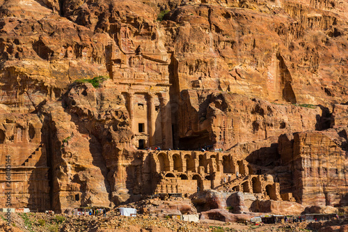 Ancient abandoned rock city of Petra in Jordan tourist attraction  