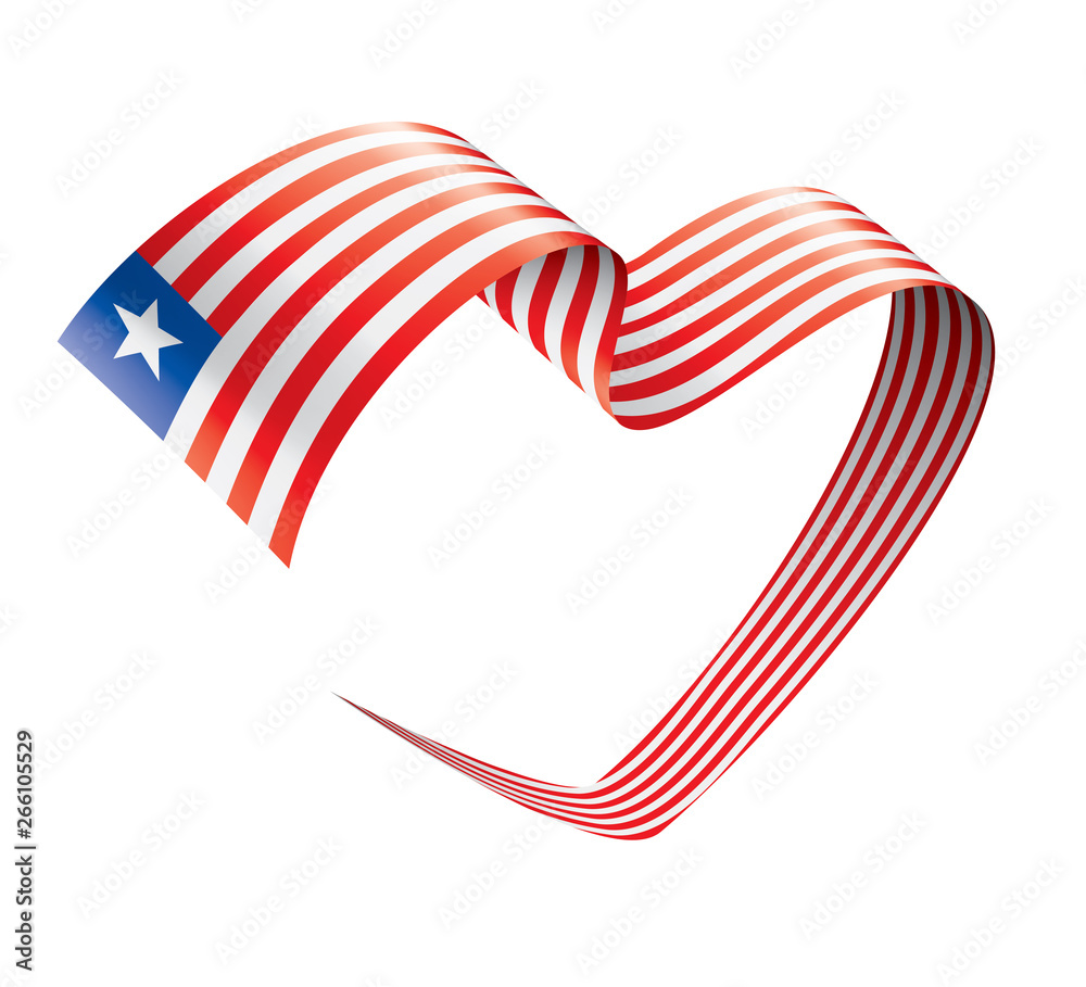 Obraz premium Liberia flag, vector illustration on a white background.