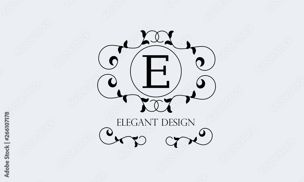 Fototapeta premium Stylish exquisite monogram with a letter. Design business sign, restaurant, boutique, hotel, heraldic, jewelry. Vector illustration.