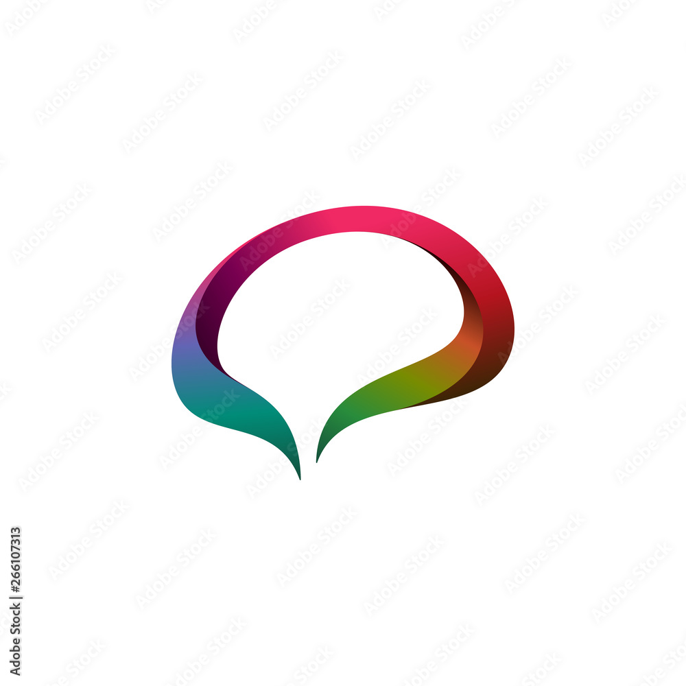 Creative brain and speech bubble icon Creative brain and speech bubble icon