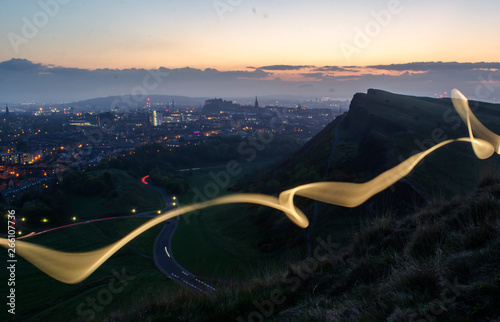 Long Exposure Light Trails over Edinburgh City
