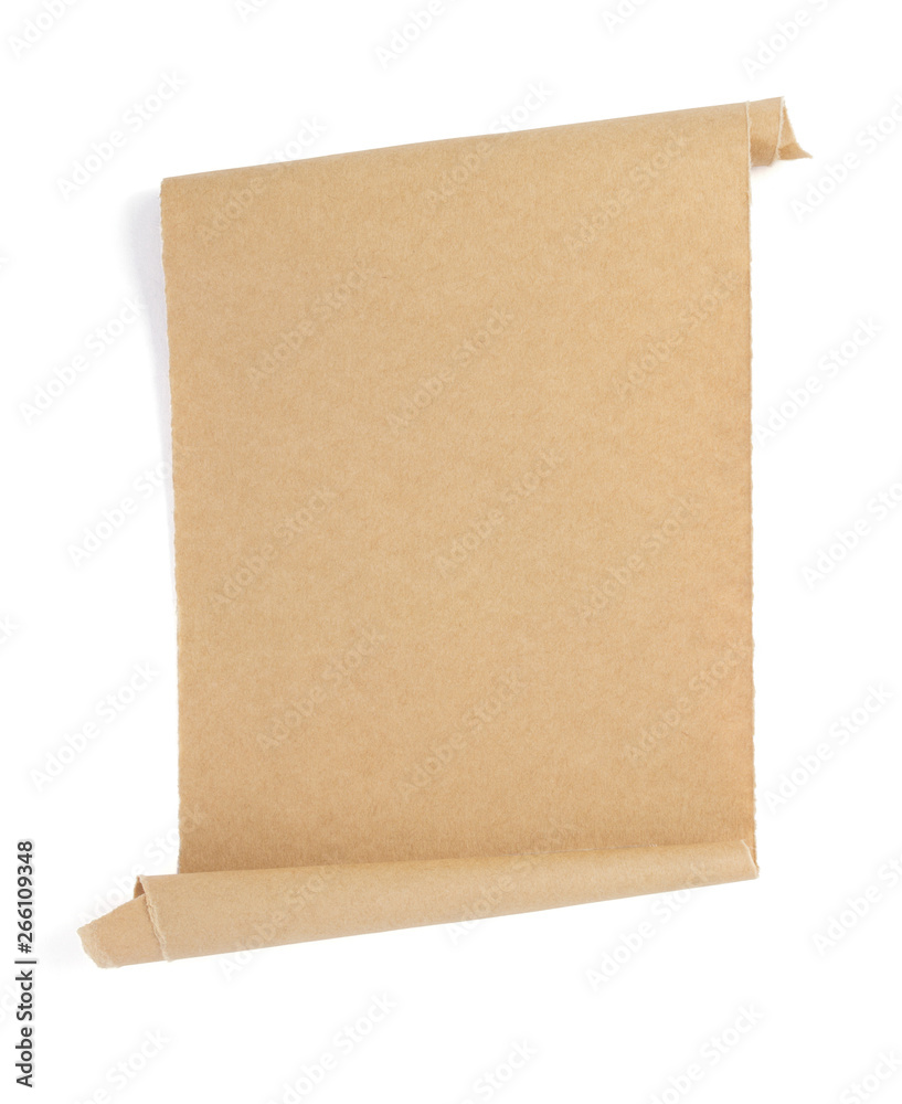 curved or scrolled paper isolated at whit curved or scrolled paper isolated at whit