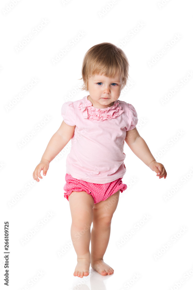 Adorable girl on white background Adorable girl on white background