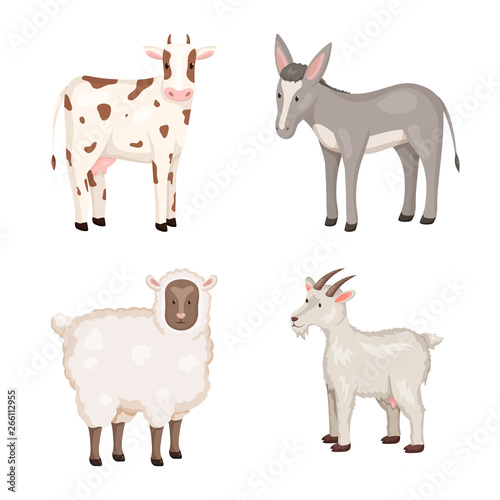 Isolated object of farm and food logo. Collection of farm and countryside vector icon for stock.