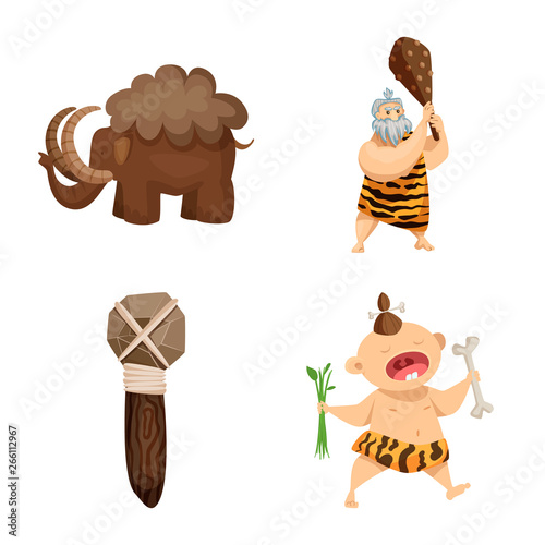 Vector illustration of ancient  and age sign. Collection of ancient  and archeology stock vector illustration.
