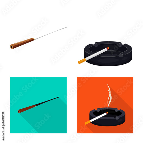 Vector illustration of refuse and stop icon. Set of refuse and habit stock vector illustration.