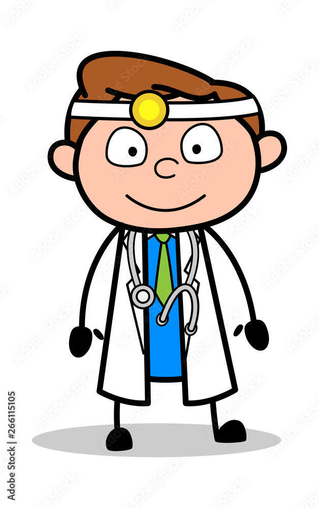 Happy Face - Professional Cartoon Doctor Vector Illustration Happy Face - Professional Cartoon Doctor Vector Illustration