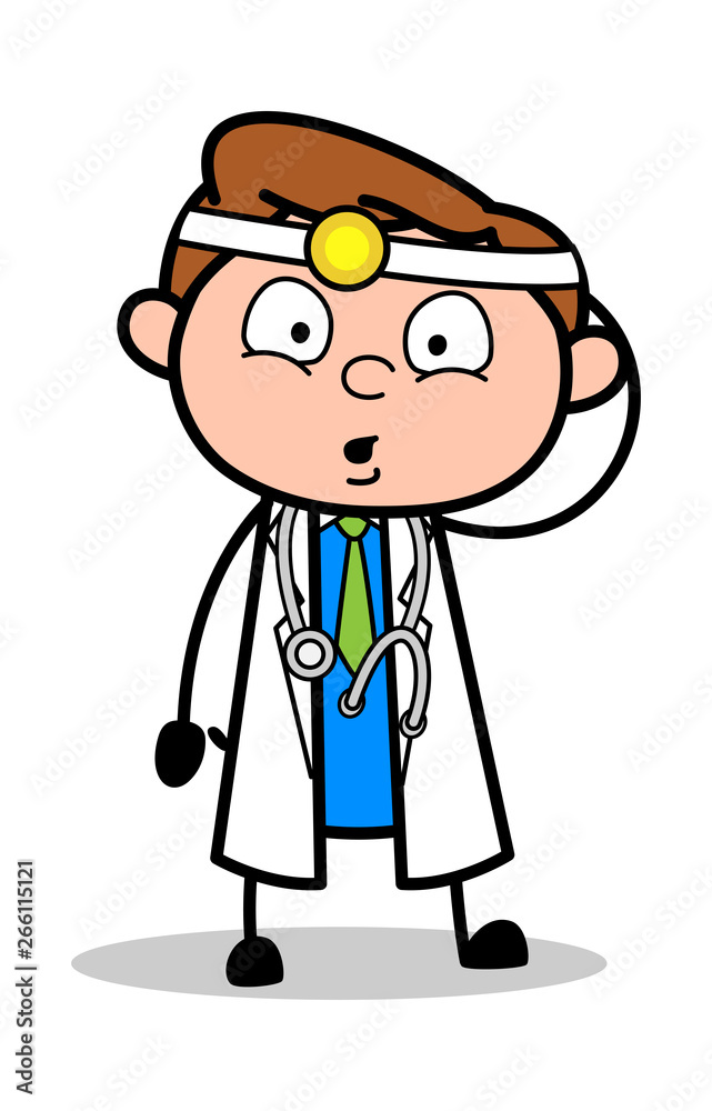 Very Confused - Professional Cartoon Doctor Vector Illustration Very Confused - Professional Cartoon Doctor Vector Illustration