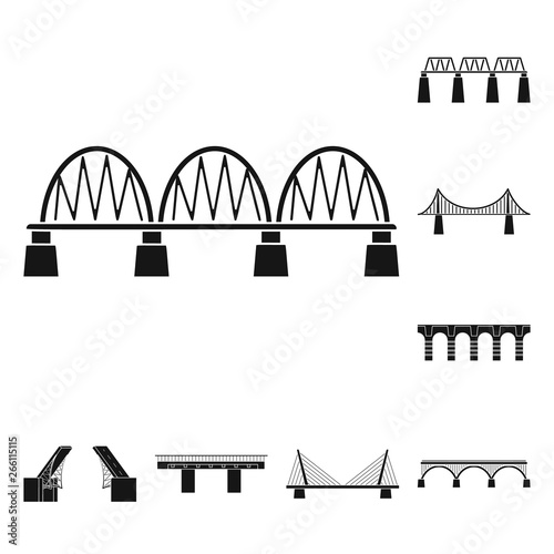 Vector design of construct and side symbol. Set of construct and bridge stock symbol for web.