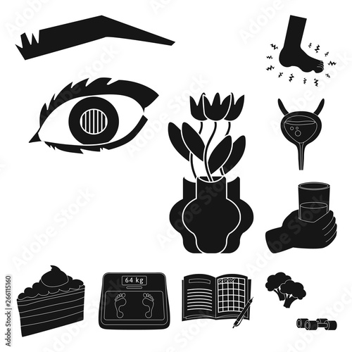 Vector design of healthcare and medicine symbol. Set of healthcare and diabetes vector icon for stock.