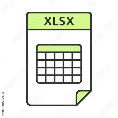 XLSX file color icon