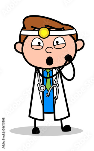 Lovely Expression - Professional Cartoon Doctor Vector Illustration