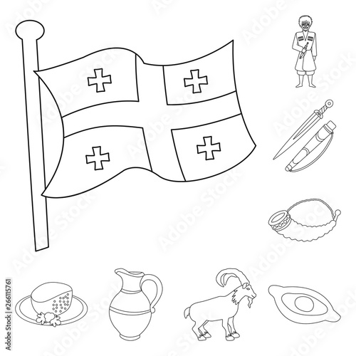 Isolated object of traditions and national symbol. Set of traditions and sightseeing vector icon for stock.