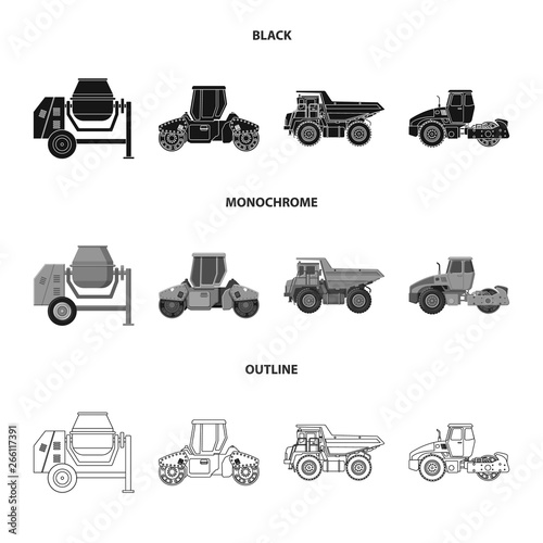 Vector illustration of build and construction symbol. Set of build and machinery stock vector illustration.