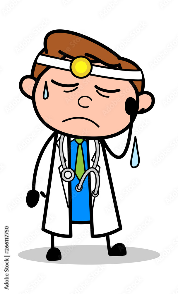 Headache - Professional Cartoon Doctor Vector Illustration Headache - Professional Cartoon Doctor Vector Illustration