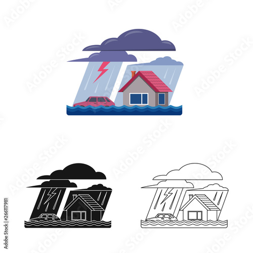Vector design of natural and disaster symbol. Set of natural and risk vector icon for stock.